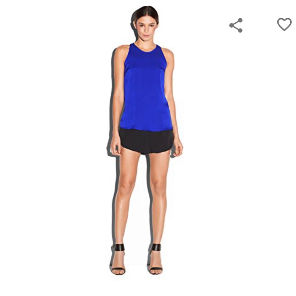 Royal blue silk tank top